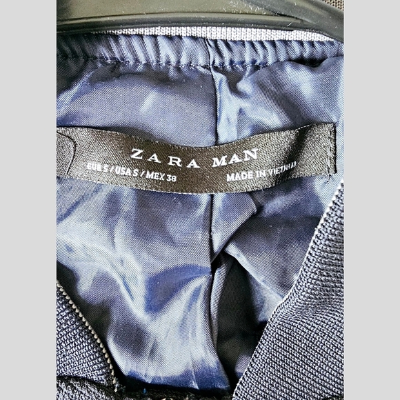 Small ZARA MAN Navy Men's Bomber Jacket - Picture 3 of 3